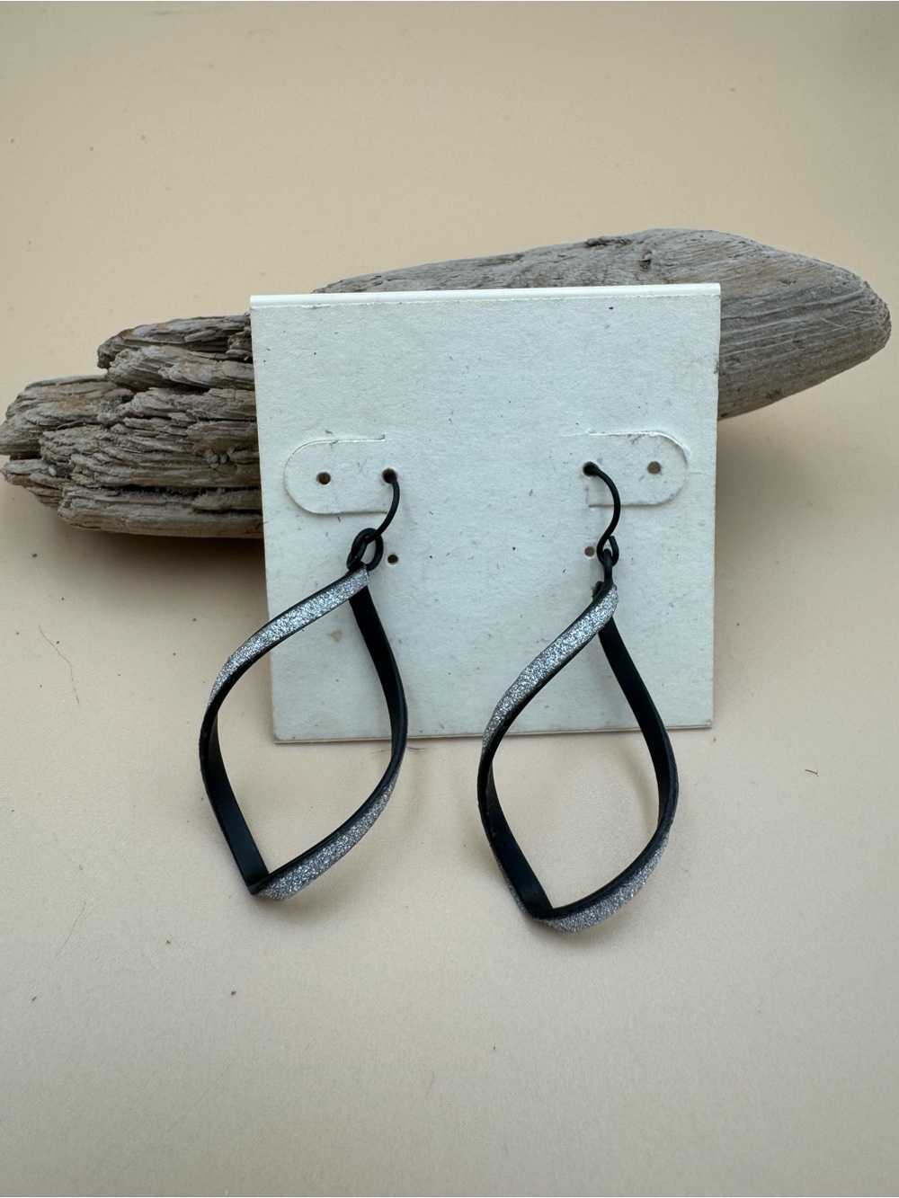 Black and Silver Twisted Drop Earrings - Women Jewelry 121